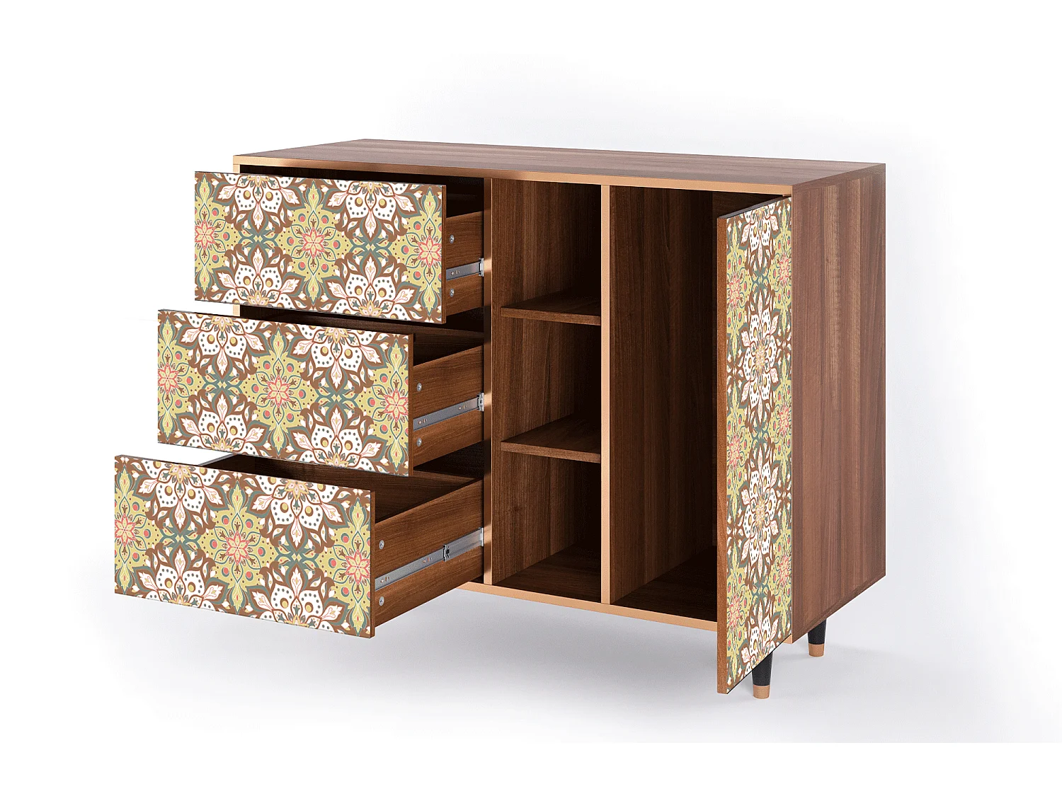 Dressoir - 125x98x48 cm - BS2 - Chinese Tea, Walnoot