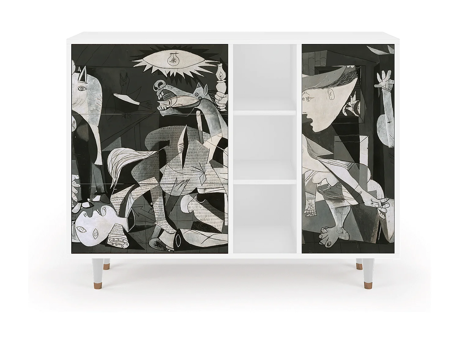 Credenza - 125x98x48 cm - BS2 - Guernica by Picasso, Bianco