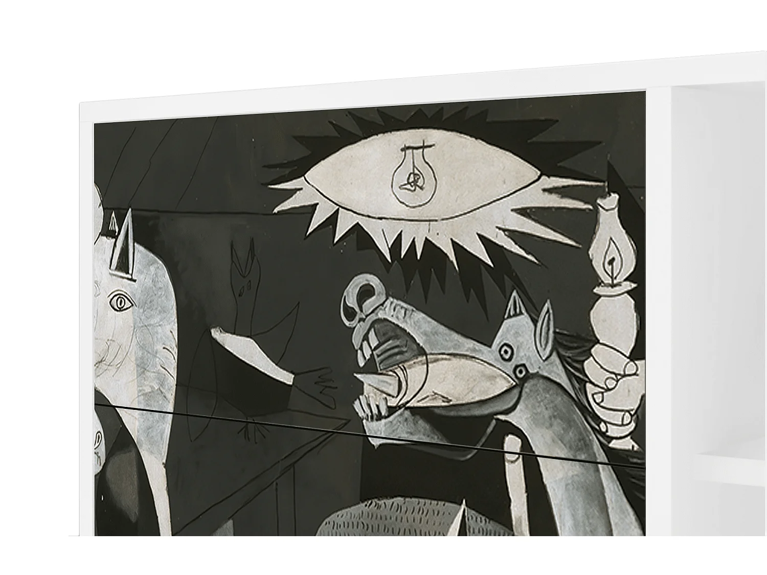Credenza - 125x98x48 cm - BS2 - Guernica by Picasso, Bianco