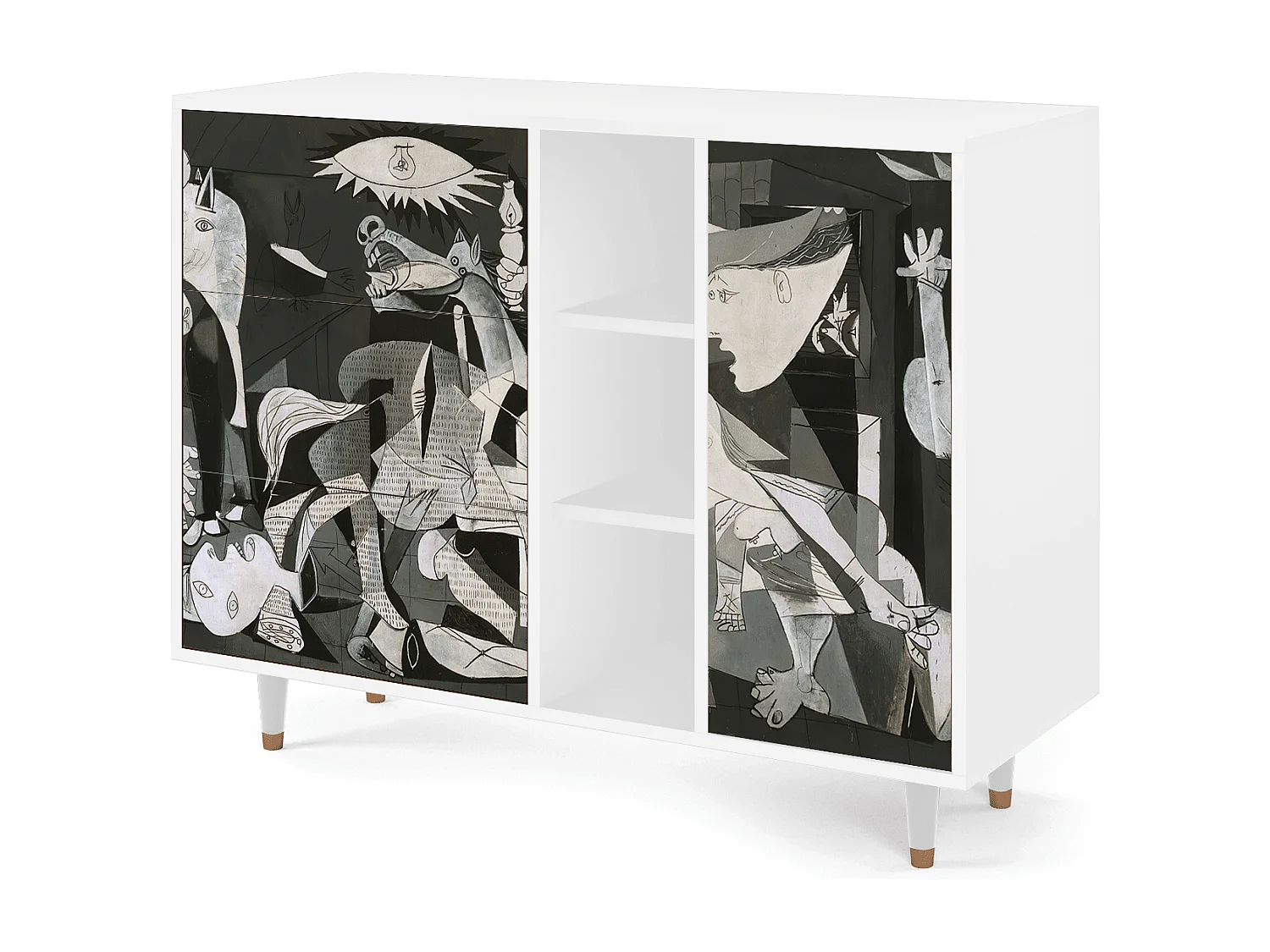 Buffet - 125x98x48 cm - BS2 - Guernica by Picasso, Blanc