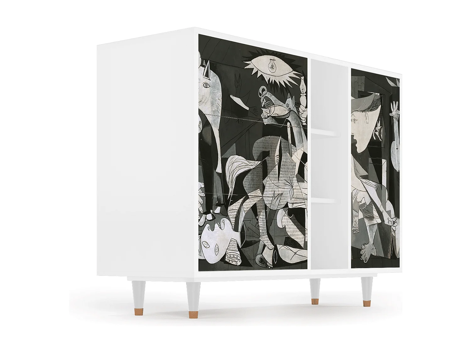 Kredens - 125x98x48 cm - BS2 - Guernica by Picasso, Biały