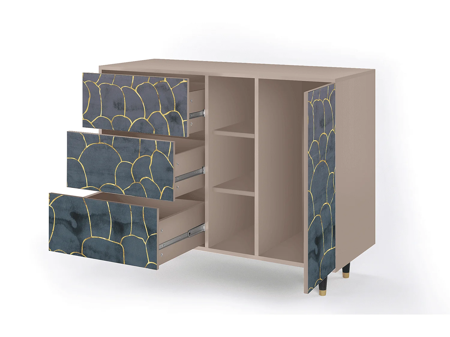 Credenza - 125x98x48 cm - BS2 - Blue Lagoon, Latte