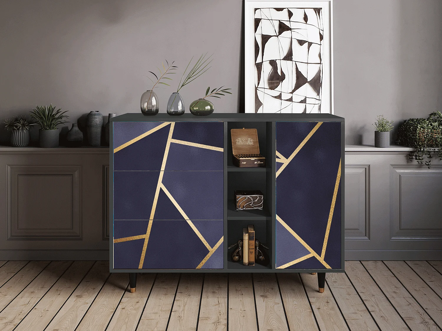 Aparador - 125x98x48 cm - BS2 - The Amethyst, Antracita