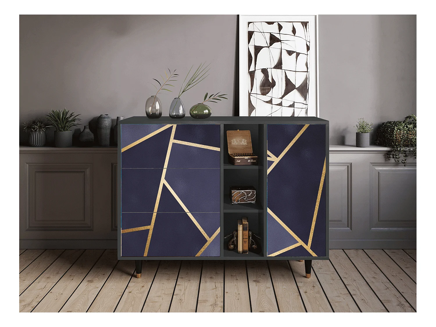 Aparador - 125x98x48 cm - BS2 - The Amethyst, Antracite