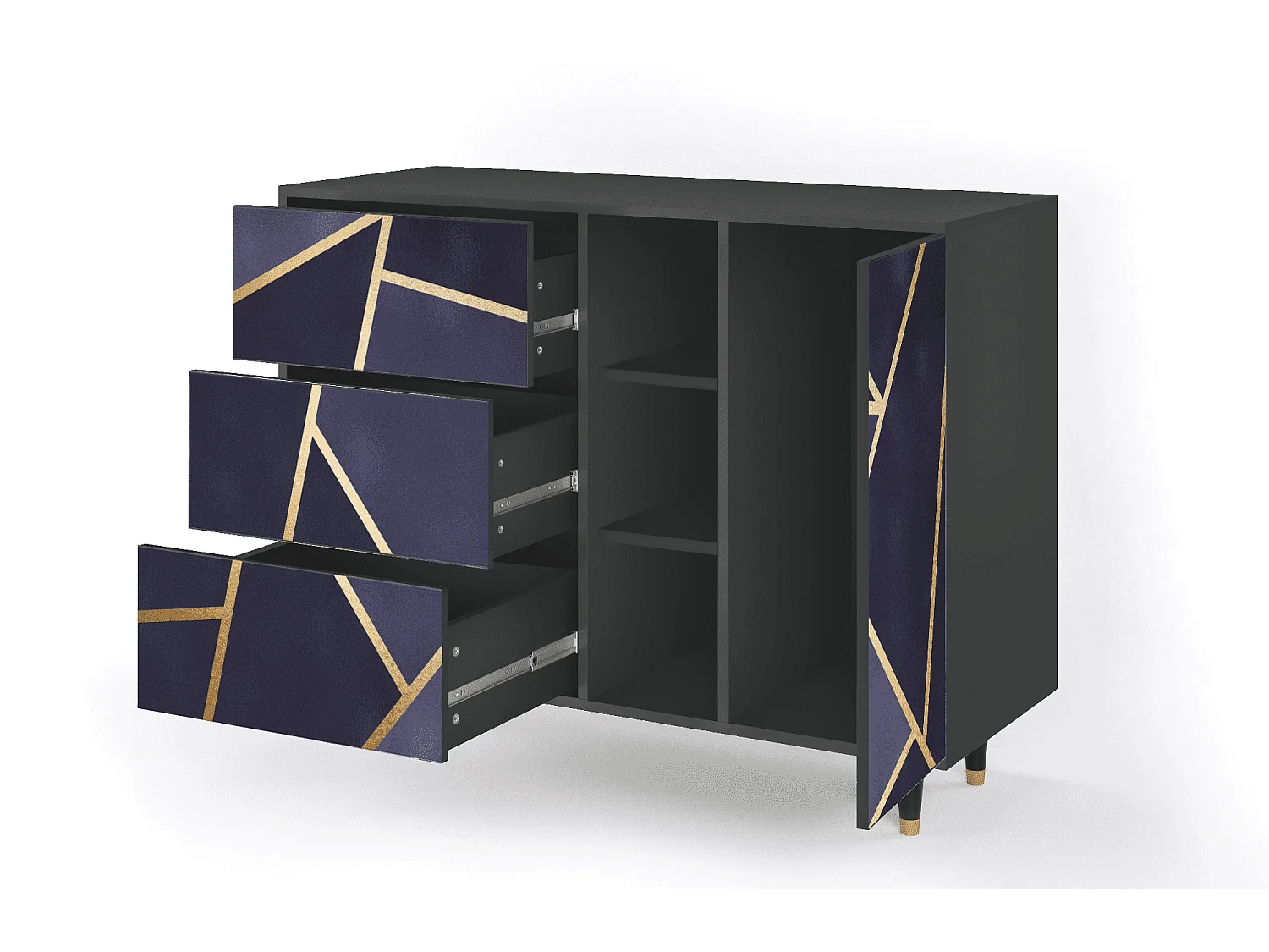 Buffet - 125x98x48 cm - BS2 - The Amethyst, Anthracite
