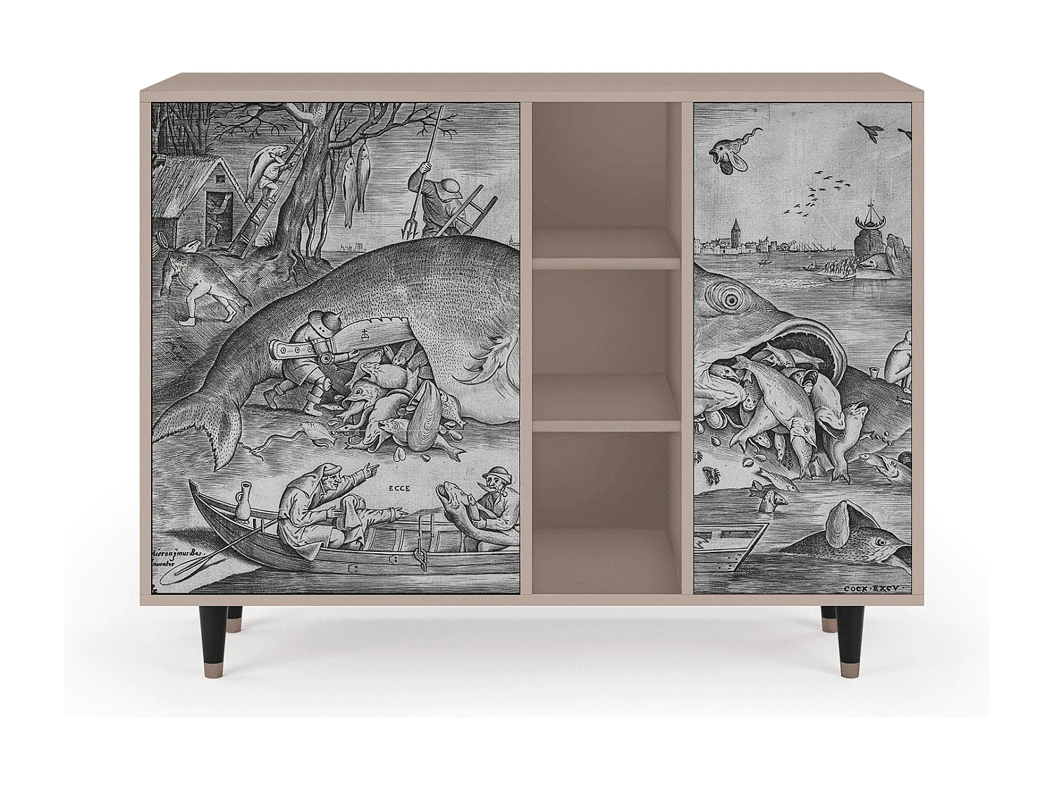 Aparador - 125x98x48 cm - BS2 - Big Fish Eat Little, Latte