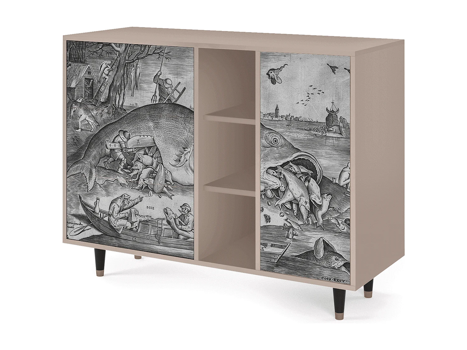 Aparador - 125x98x48 cm - BS2 - Big Fish Eat Little, Latte