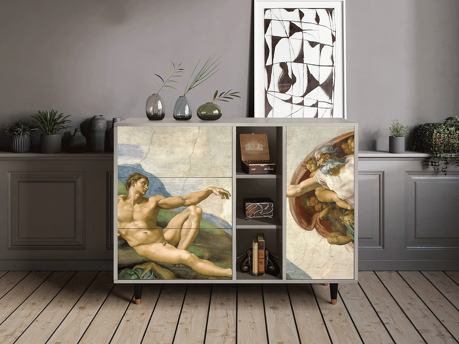 Dressoir - 125x98x48 cm - BS2 - The Creation of Adam, Zand