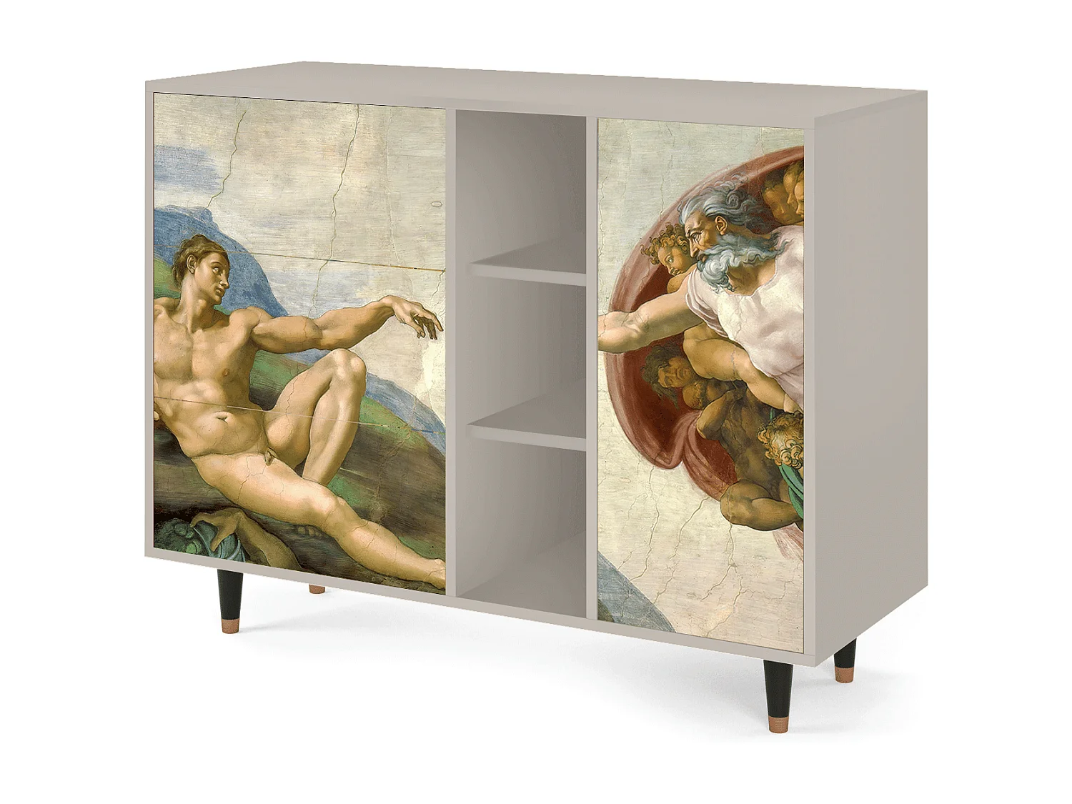 Kredens - 125x98x48 cm - BS2 - The Creation of Adam, Piaskowy