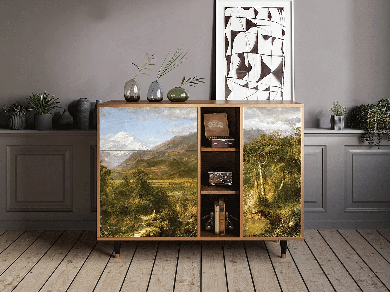 Aparador - 125x98x48 cm - BS2 - The Heart of the Andes , Nogal