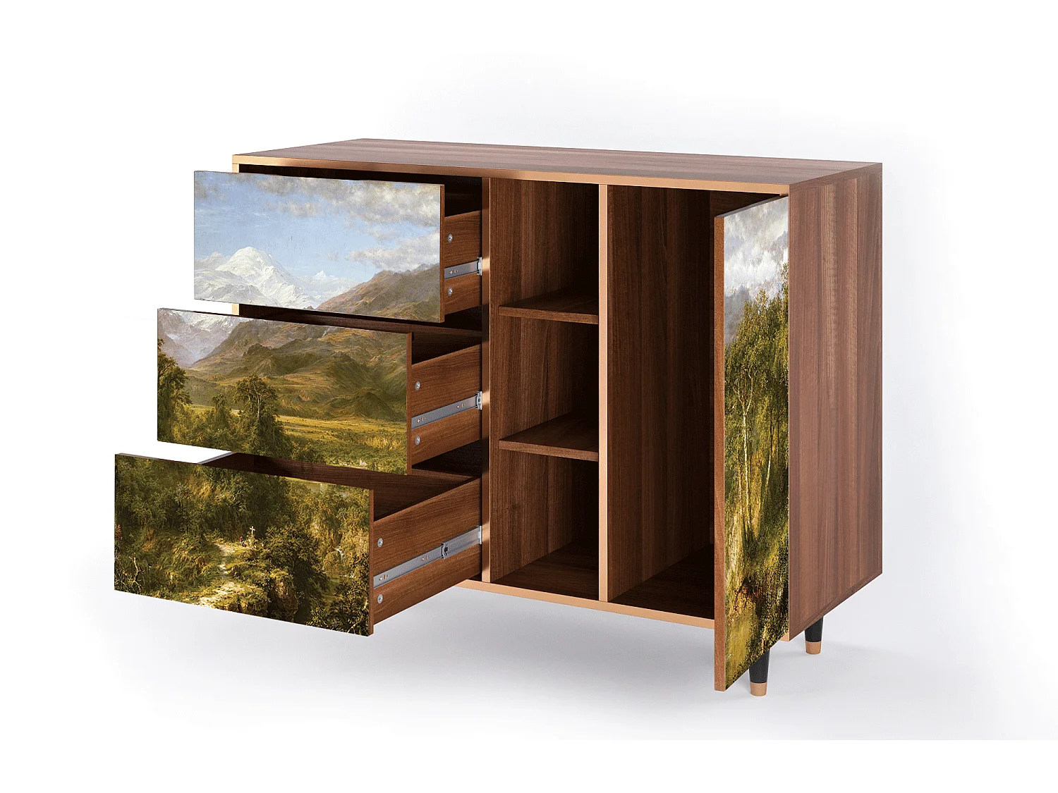Aparador - 125x98x48 cm - BS2 - The Heart of the Andes , Nogal