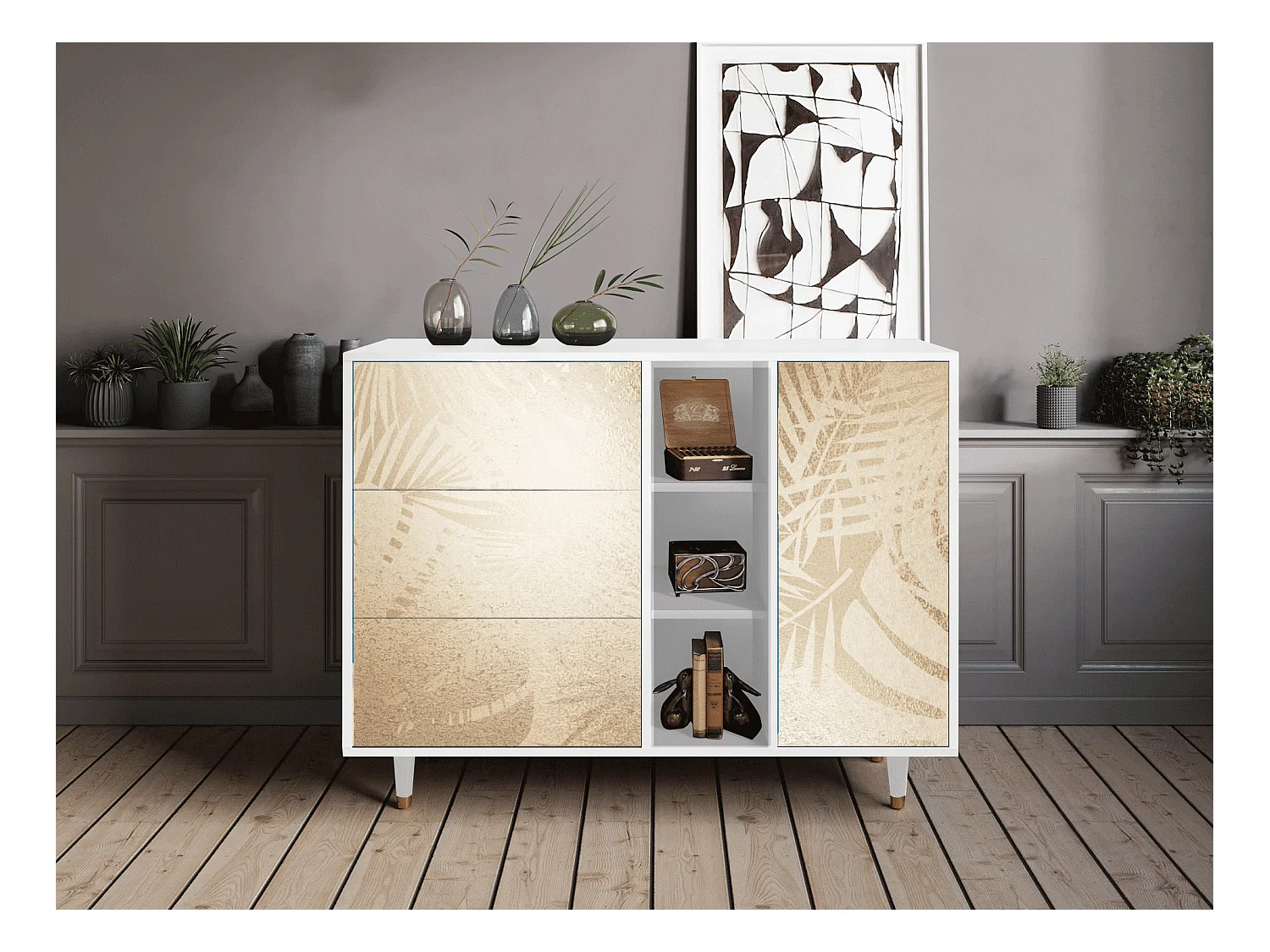 Buffet - 125x98x48 cm - BS2 - Plant of the Dessert, Blanc