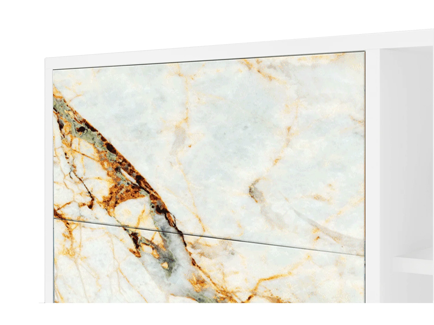 Buffet - 125x98x48 cm - BS2 - Sabley Marble, Blanc