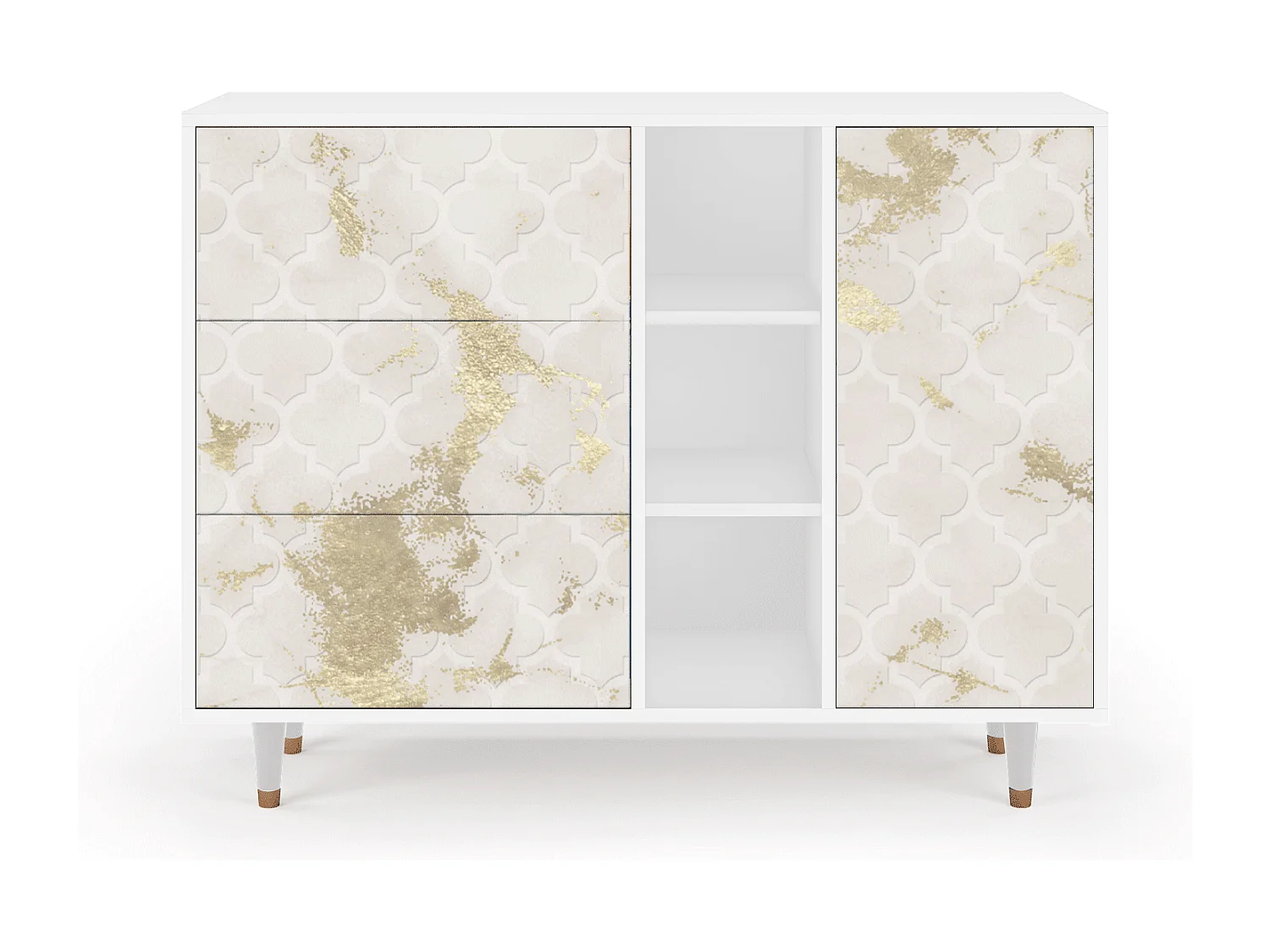 Buffet - 125x98x48 cm - BS2 - Sahara desert, Blanc