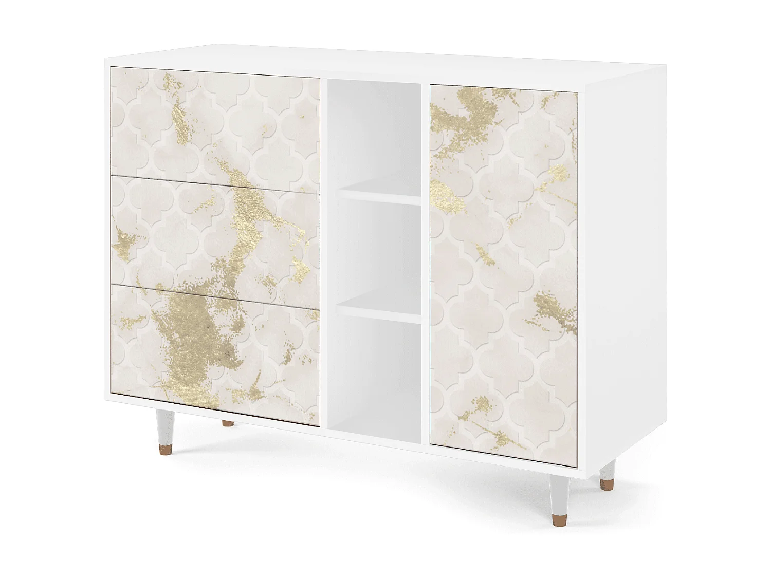 Buffet - 125x98x48 cm - BS2 - Sahara desert, Blanc
