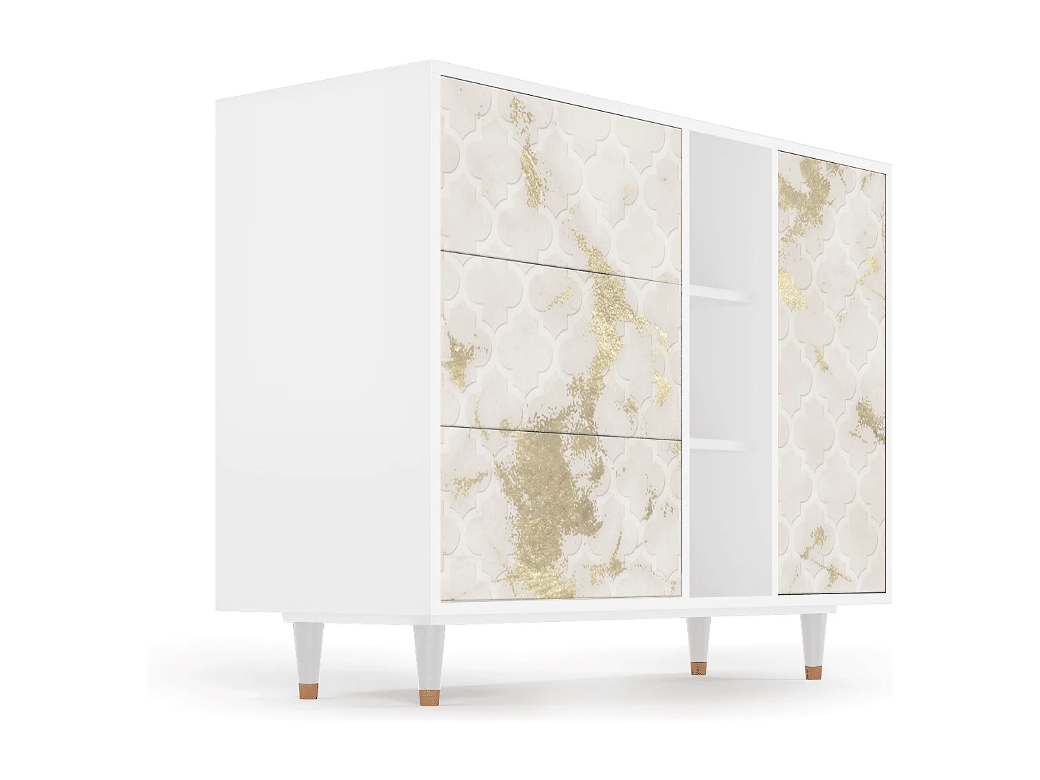 Buffet - 125x98x48 cm - BS2 - Sahara desert, Blanc