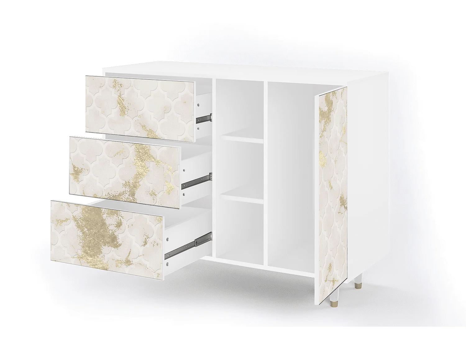 Buffet - 125x98x48 cm - BS2 - Sahara desert, Blanc