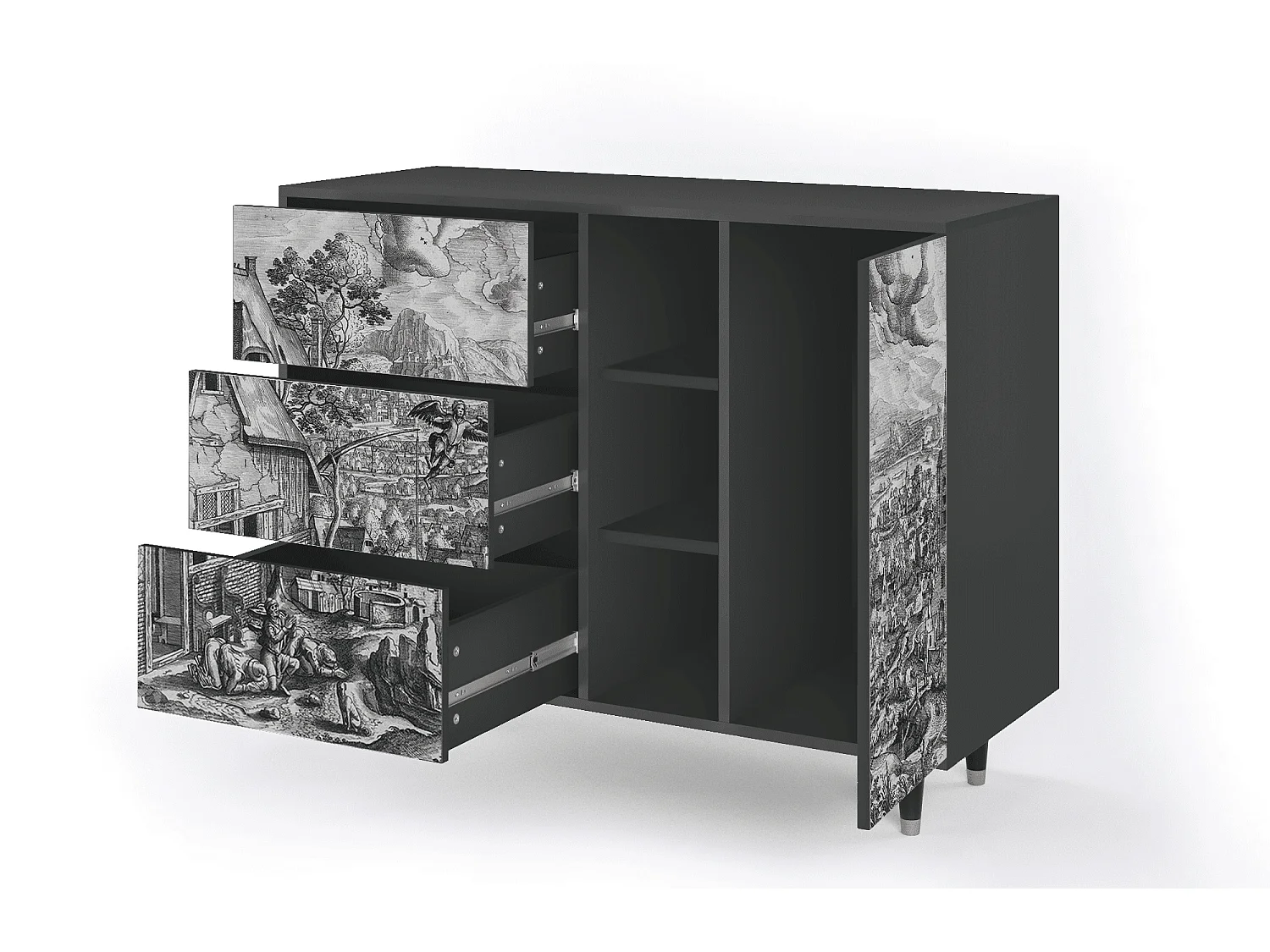 Buffet - 125x98x48 cm - BS2 - Departure, Anthracite