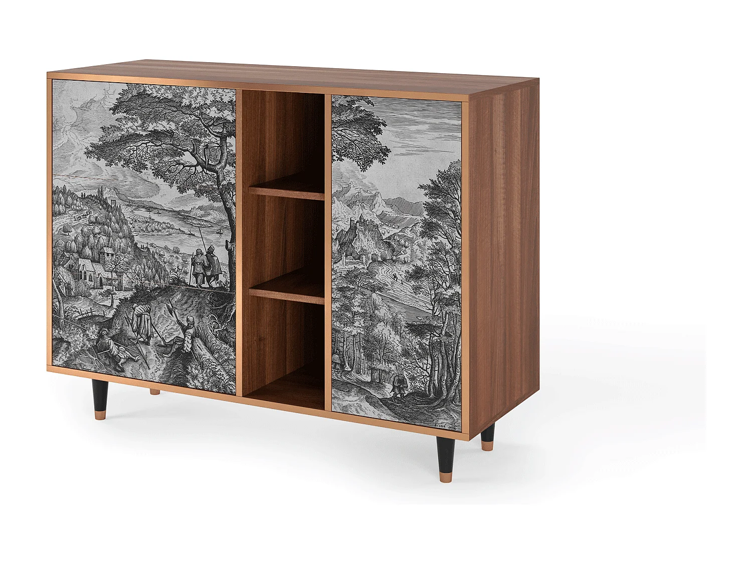 Dressoir - 125x98x48 cm - BS2 - Milites Requiescentes, Walnoot