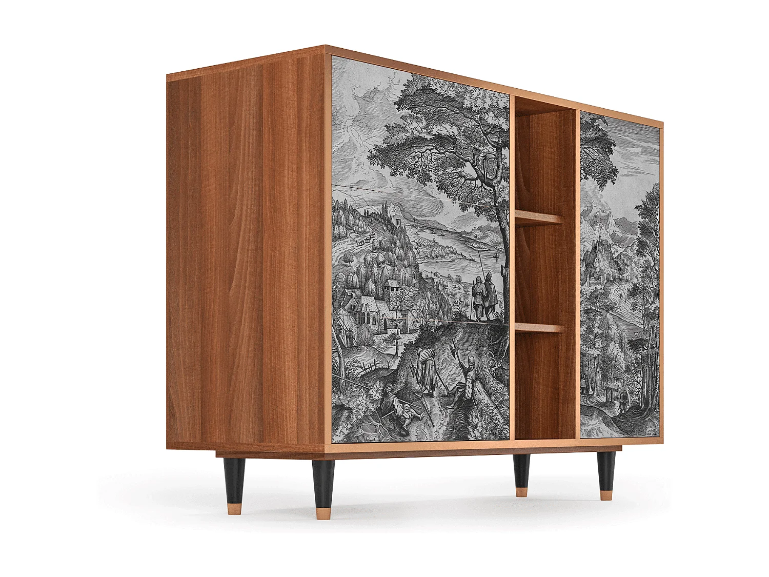 Dressoir - 125x98x48 cm - BS2 - Milites Requiescentes, Walnoot