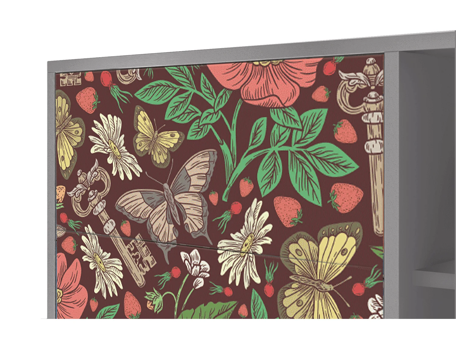 Credenza - 125x98x48 cm - BS2 - Alice in Wonderland, Grigio