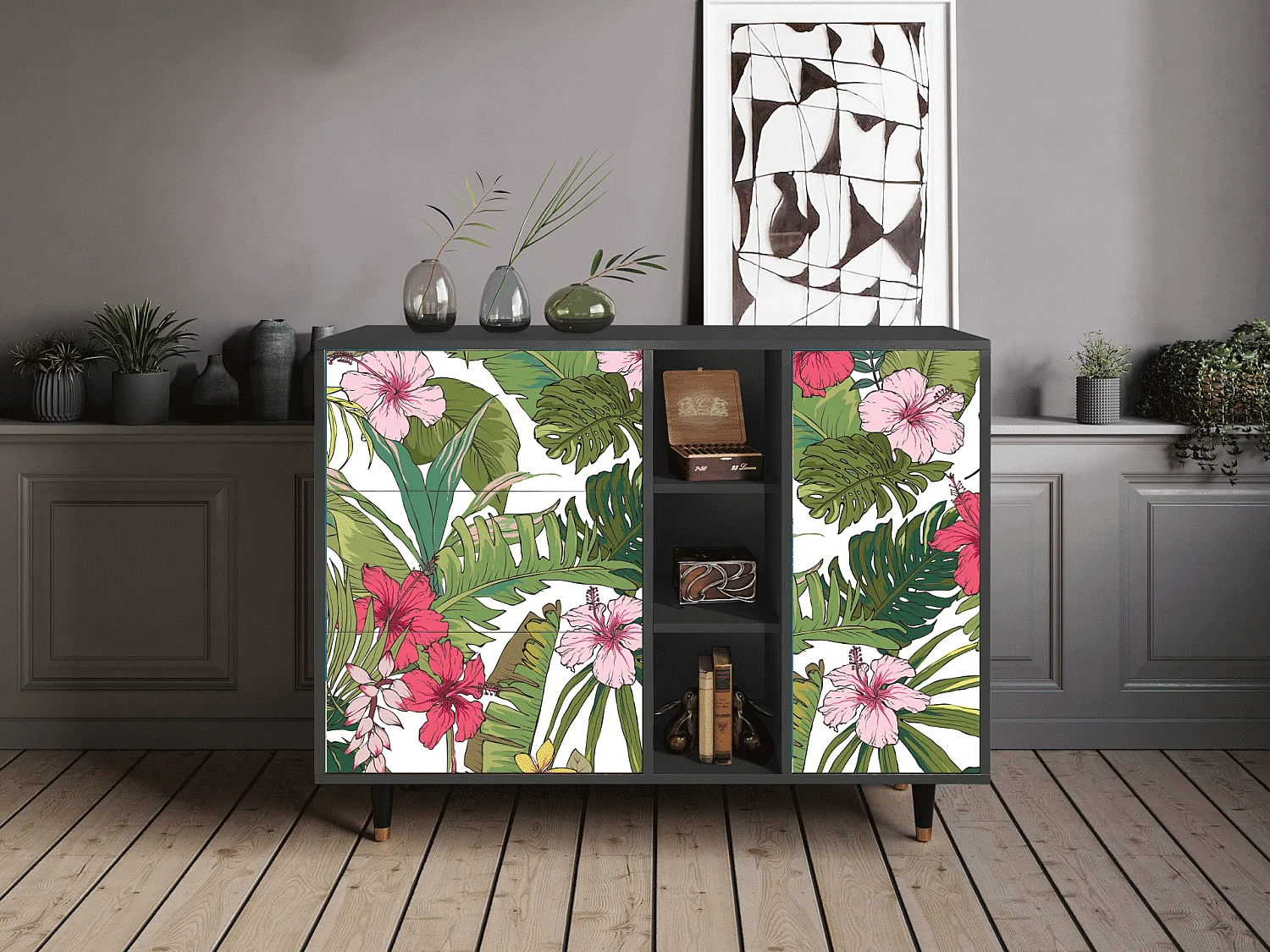 Dressoir - 125x98x48 cm - BS2 - Verdant Tropics, Antraciet