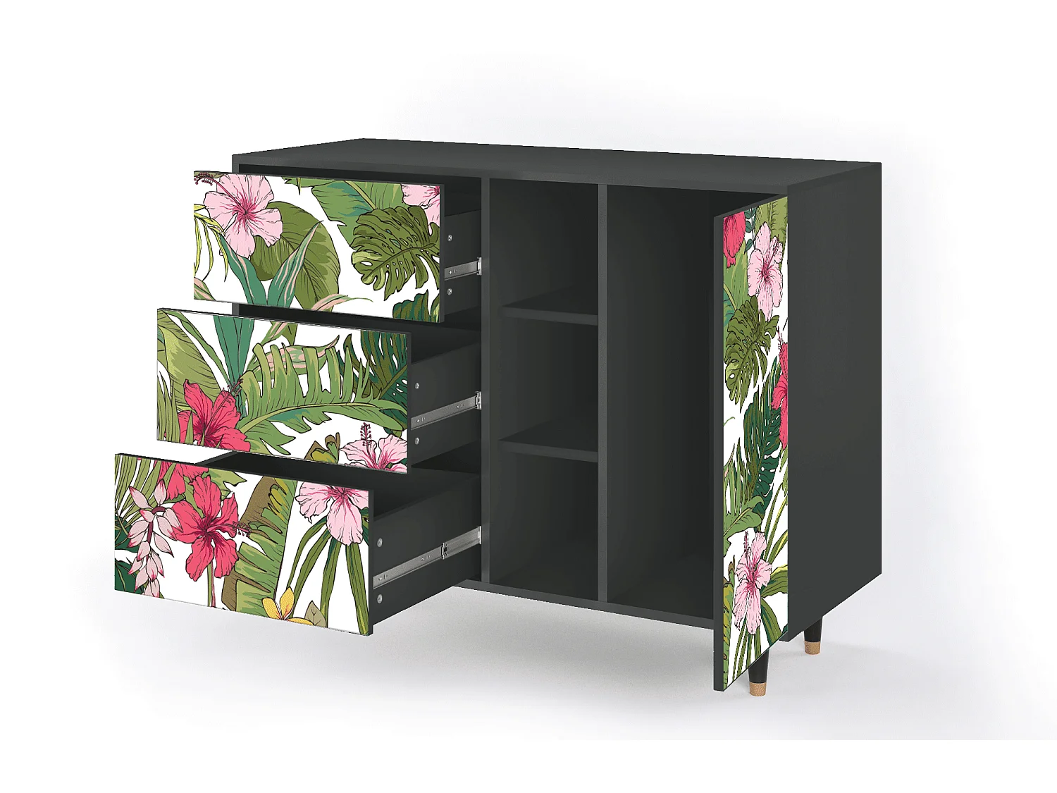 Dressoir - 125x98x48 cm - BS2 - Verdant Tropics, Antraciet