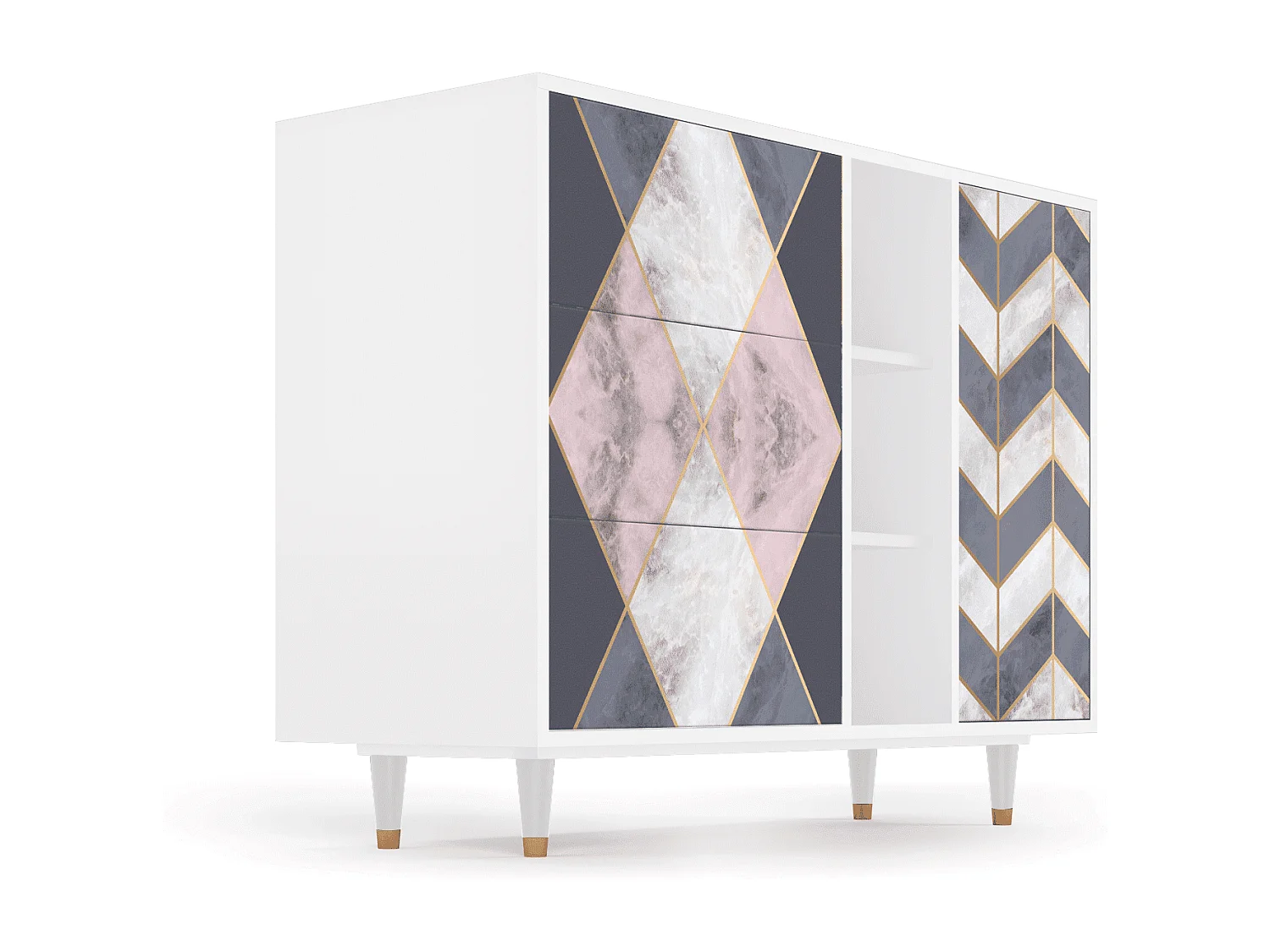 Sideboard - 125x98x48 cm - BS2 - Ideal Harmony, Weiß