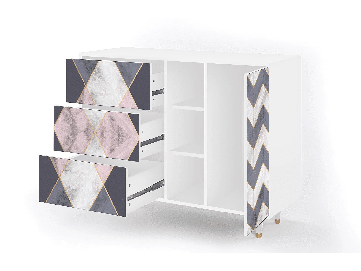 Buffet - 125x98x48 cm - BS2 - Ideal Harmony, Blanc