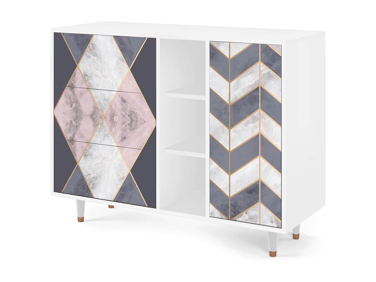 Buffet - 125x98x48 cm - BS2 - Ideal Harmony, Blanc