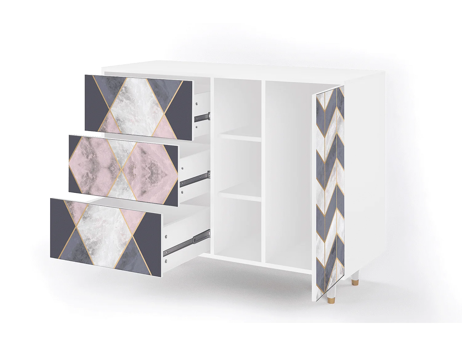 Buffet - 125x98x48 cm - BS2 - Ideal Harmony, Blanc