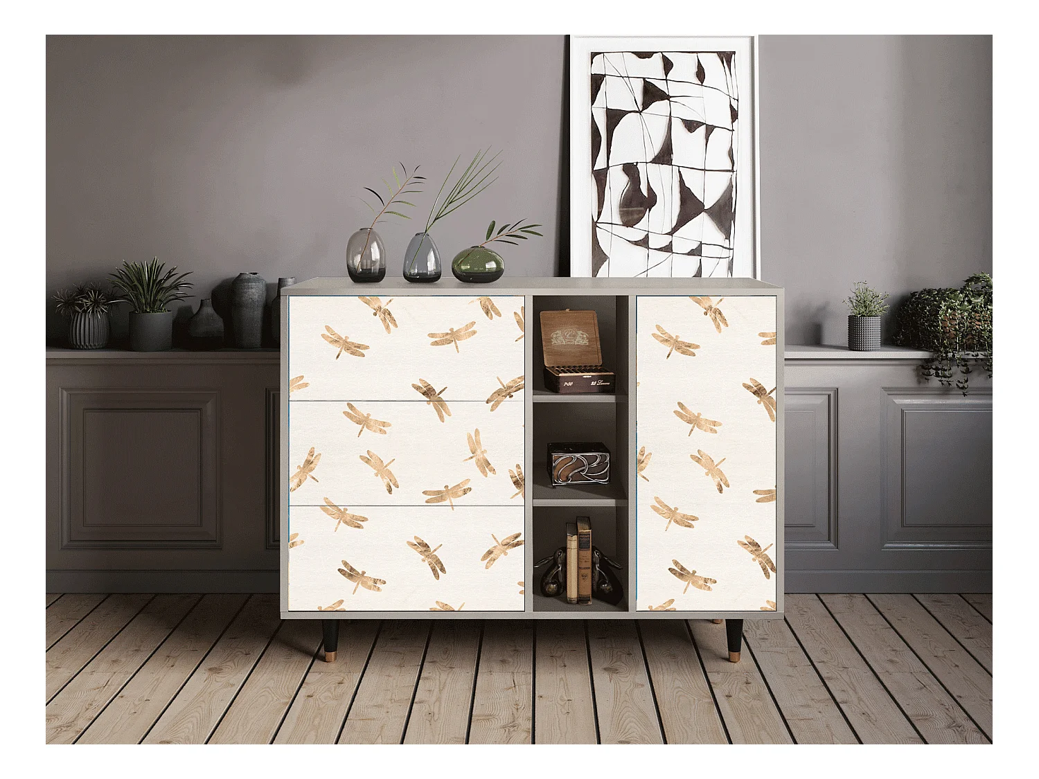 Buffet - 125x98x48 cm - BS2 - Nude Dragonflies, Sable