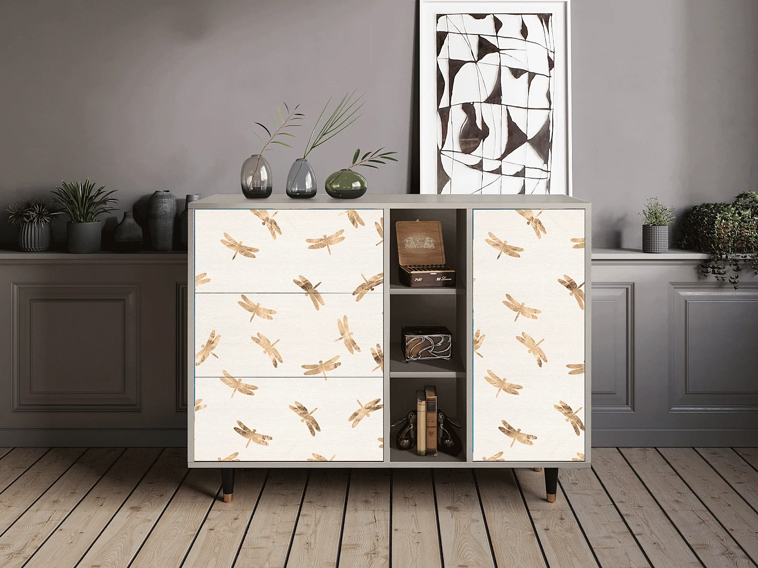 Aparador - 125x98x48 cm - BS2 - Nude Dragonflies, Areia