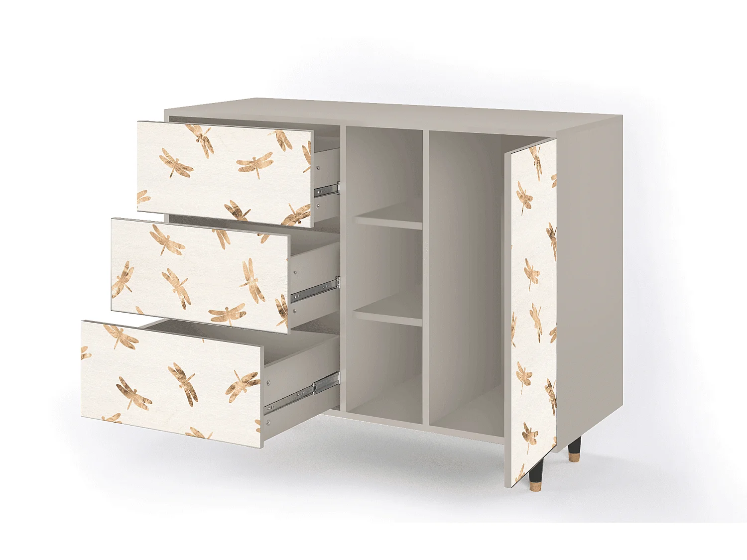 Aparador - 125x98x48 cm - BS2 - Nude Dragonflies, Areia