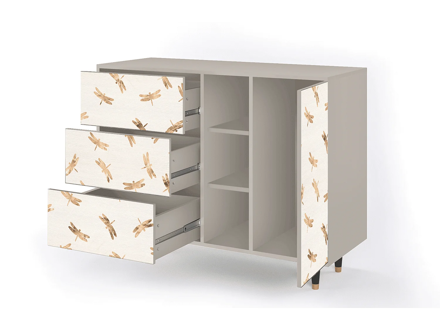 Buffet - 125x98x48 cm - BS2 - Nude Dragonflies, Sable