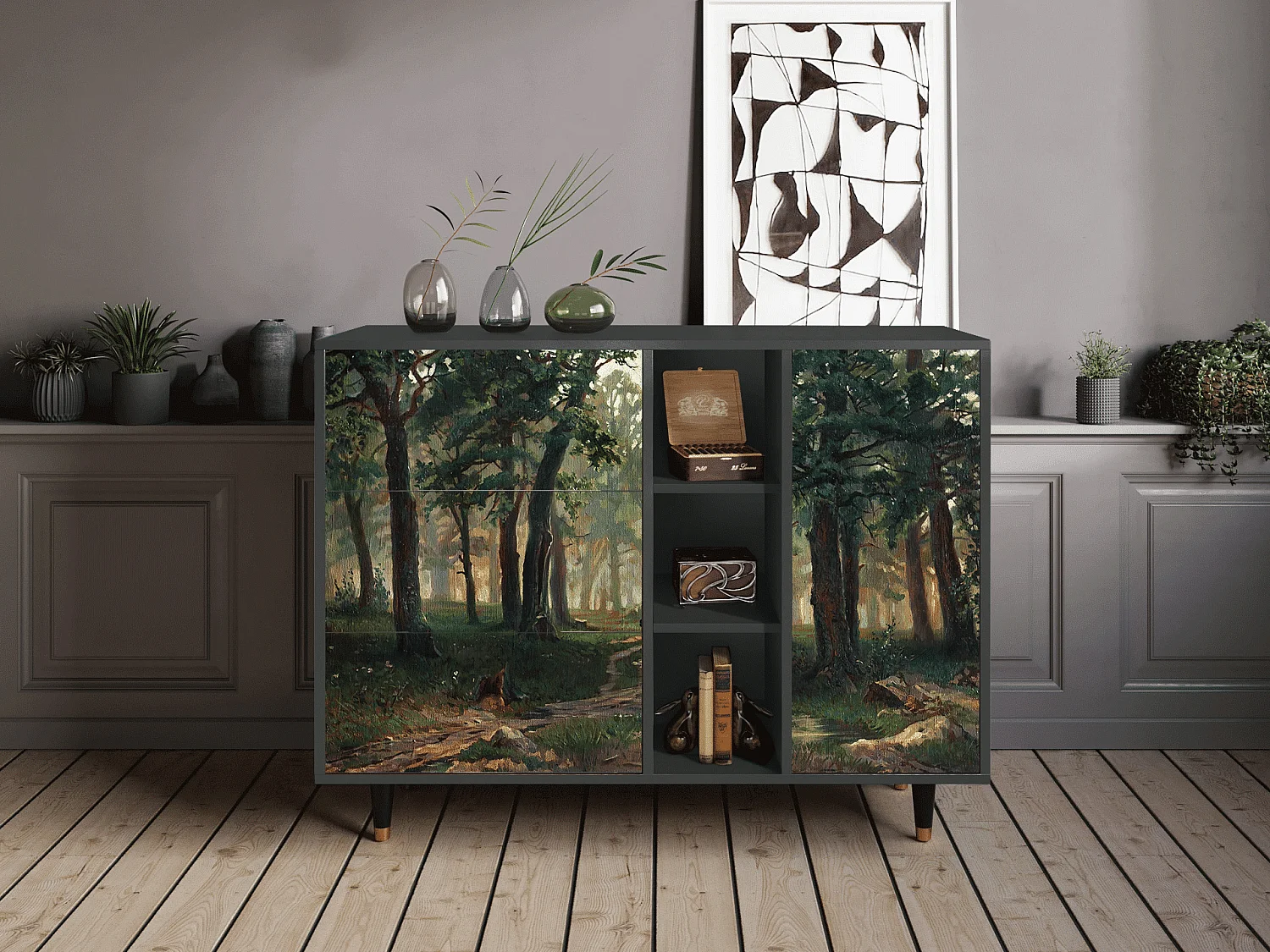 Aparador - 125x98x48 cm - BS2 -  Rain in the Oak Forest, Antracite