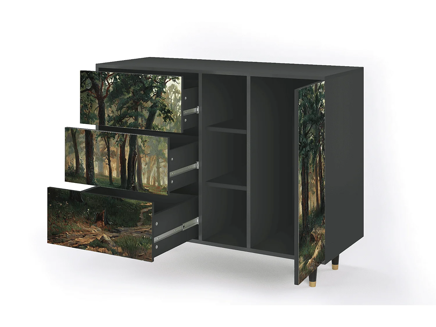 Aparador - 125x98x48 cm - BS2 -  Rain in the Oak Forest, Antracite