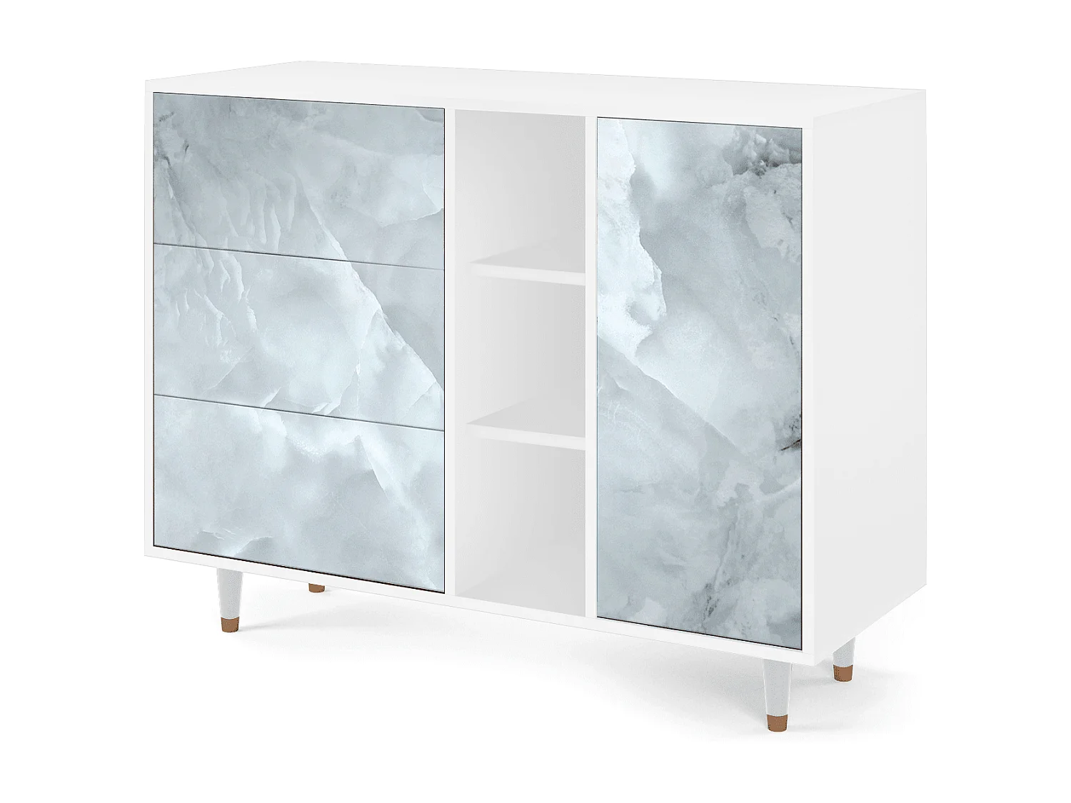 Buffet - 125x98x48 cm - BS2 - The Onyx, Blanc