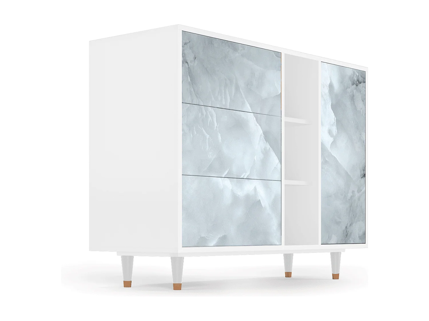 Buffet - 125x98x48 cm - BS2 - The Onyx, Blanc