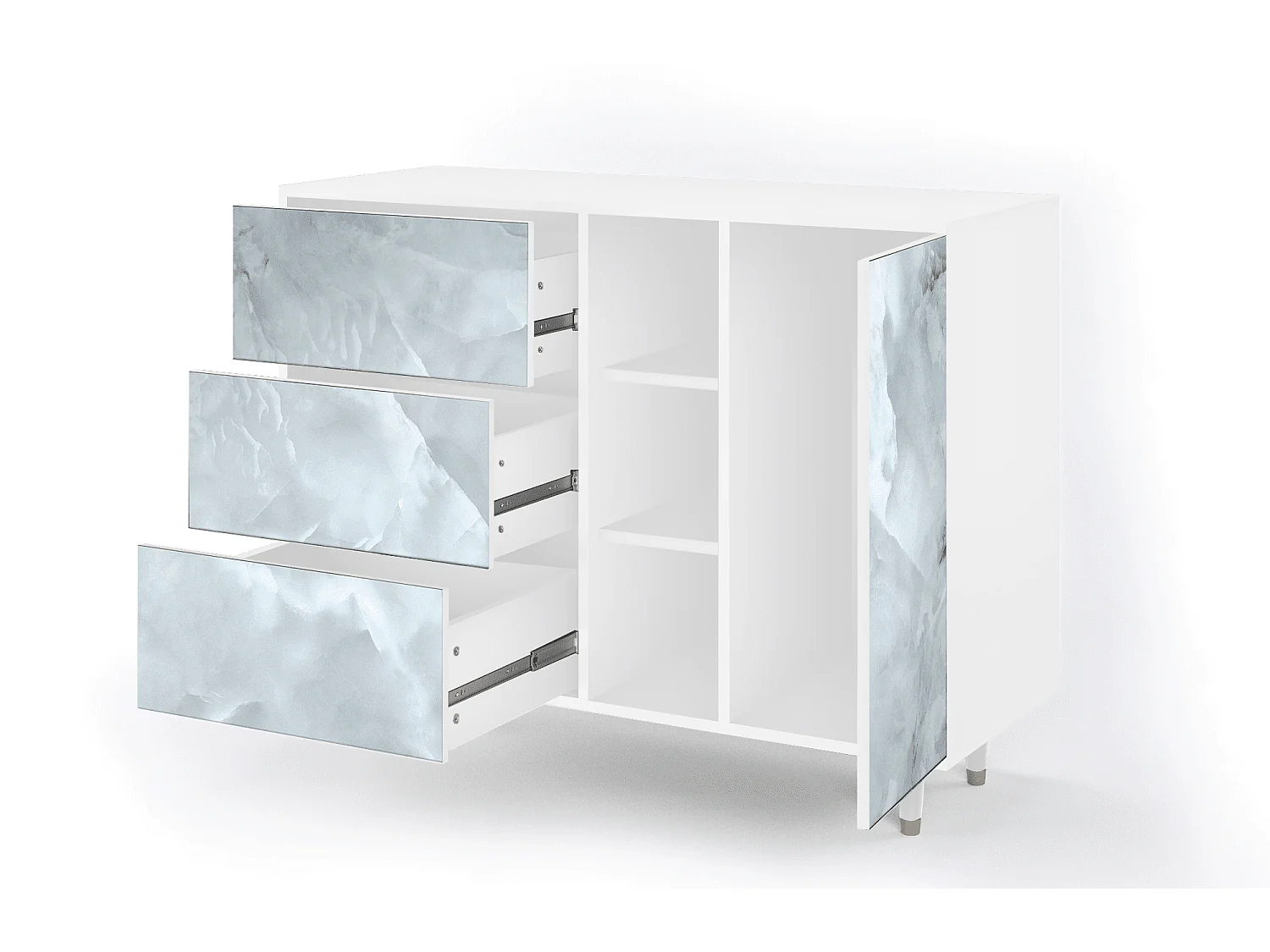 Buffet - 125x98x48 cm - BS2 - The Onyx, Blanc