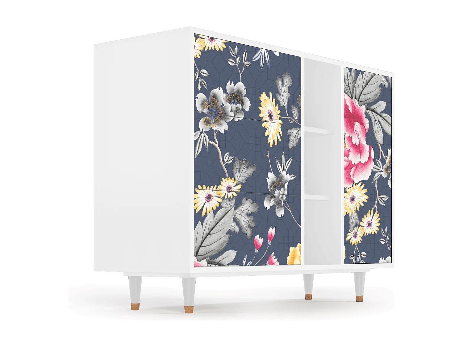 Credenza - 125x98x48 cm - BS2 - Dark Flower Bed, Bianco