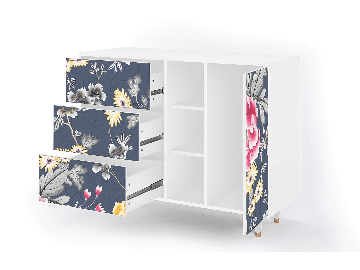 Credenza - 125x98x48 cm - BS2 - Dark Flower Bed, Bianco