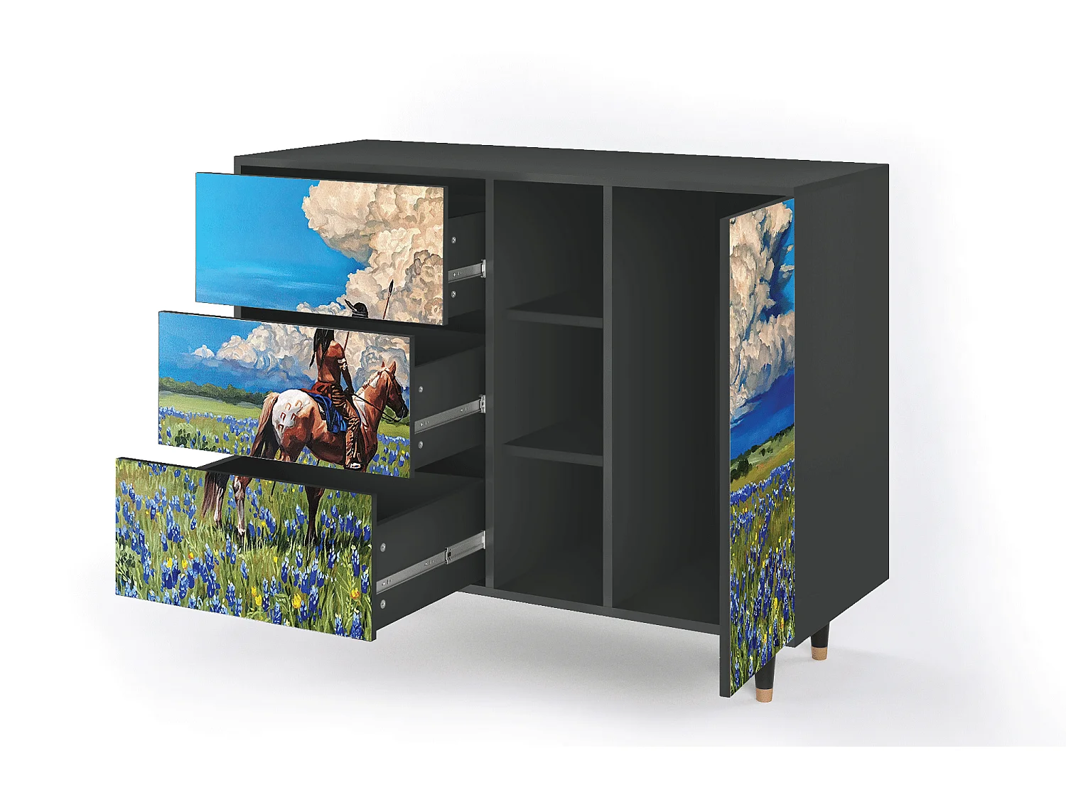 Buffet - 125x98x48 cm - BS2 - Thunderheads by Dean, Anthracite