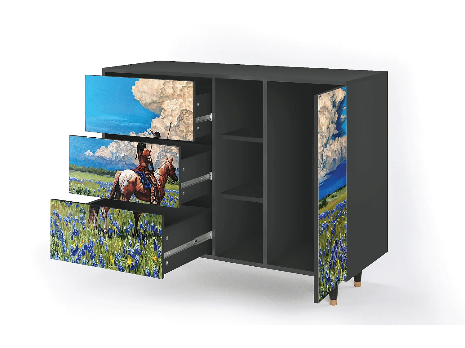 Credenza - 125x98x48 cm - BS2 - Thunderheads by Dean, Antracite