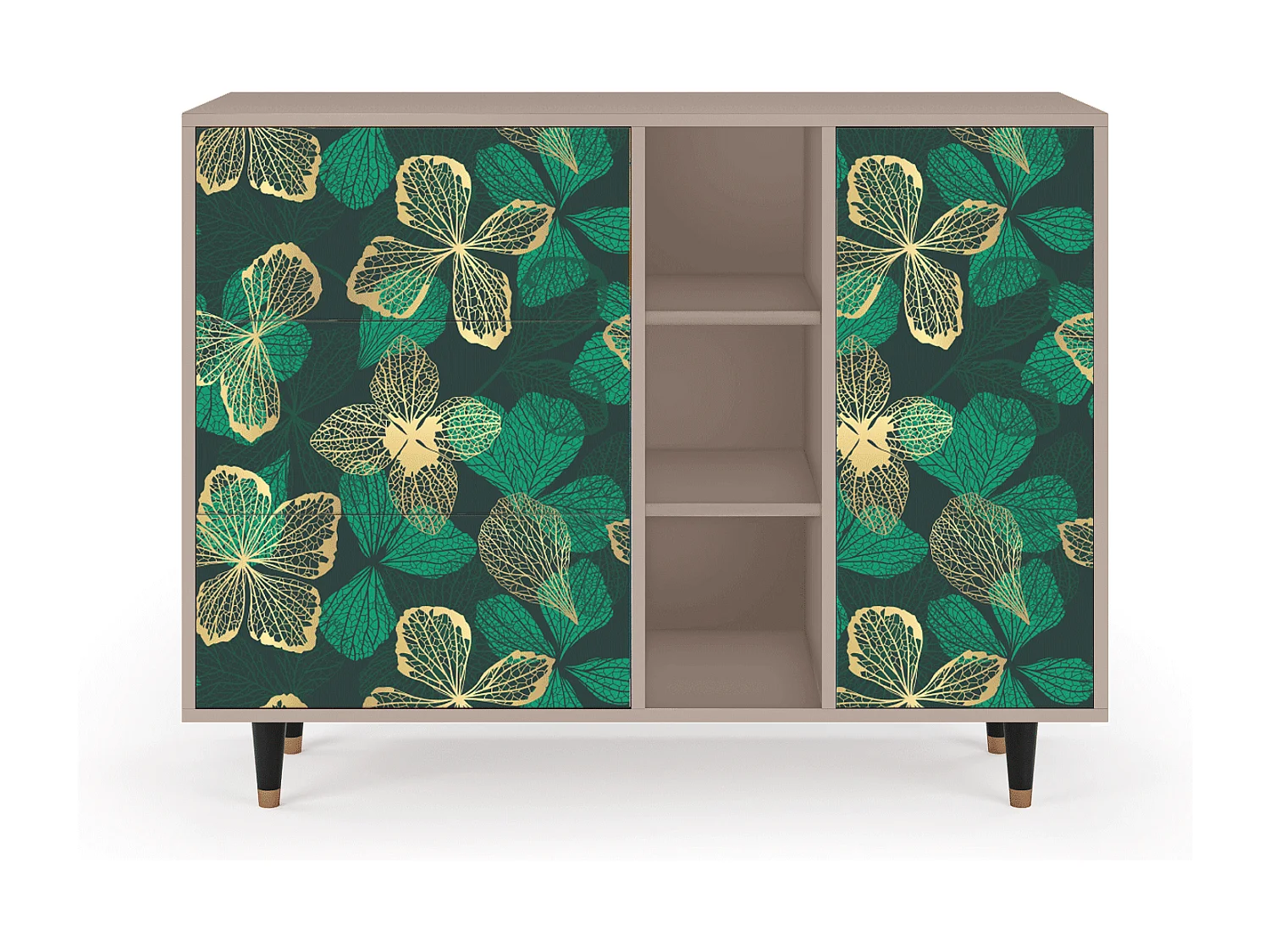 Credenza - 125x98x48 cm - BS2 - Green Flower, Latte
