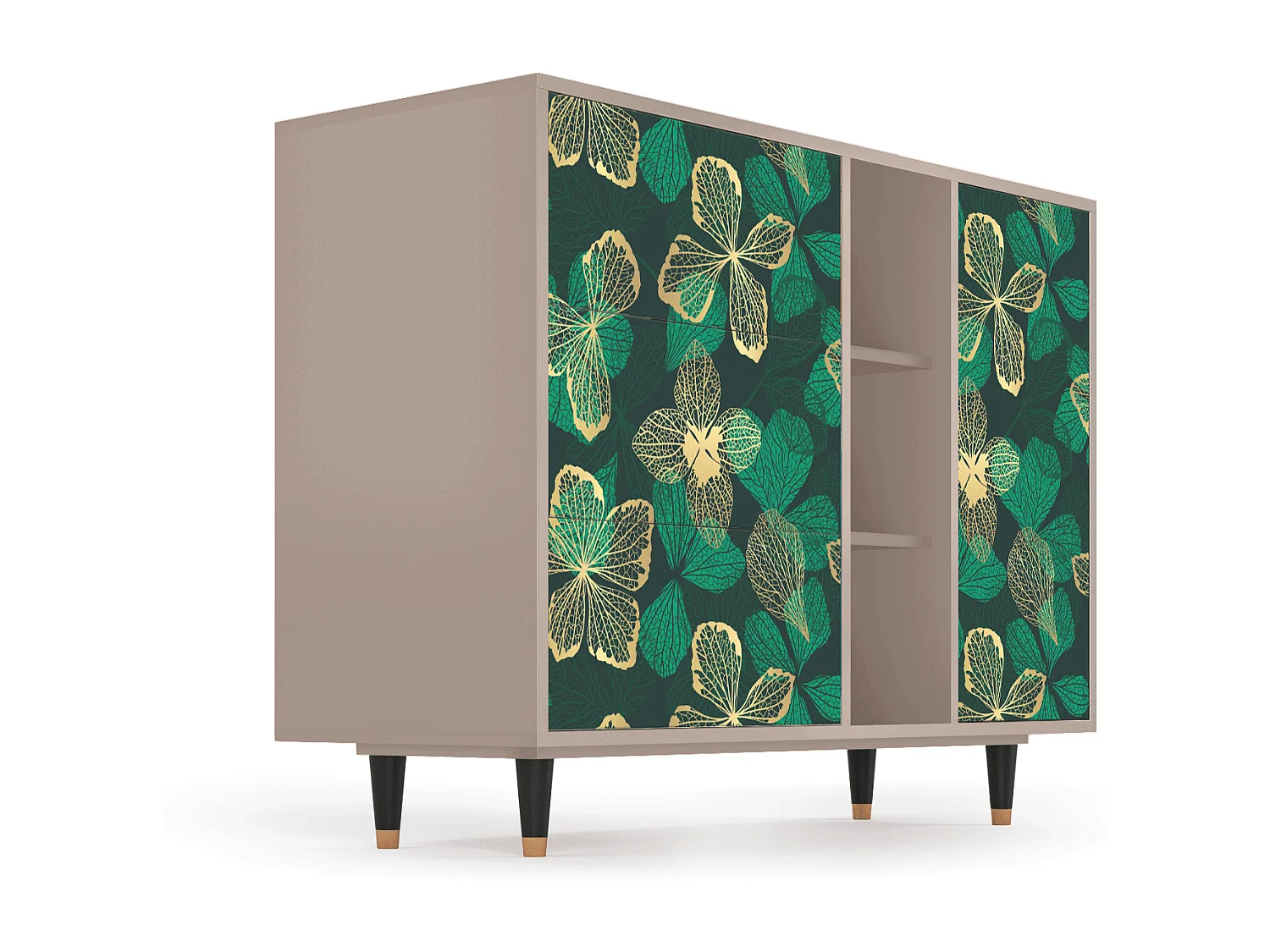 Credenza - 125x98x48 cm - BS2 - Green Flower, Latte