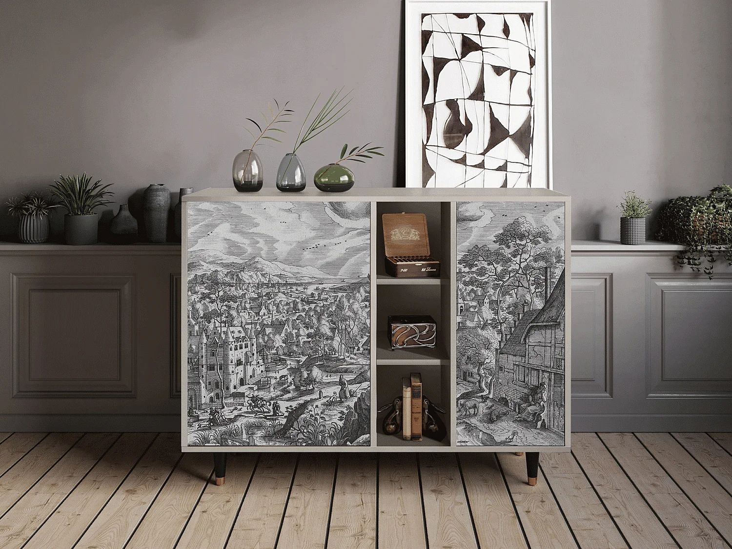 Credenza - 125x98x48 cm - BS2 - Bird Dropping, Sabbia