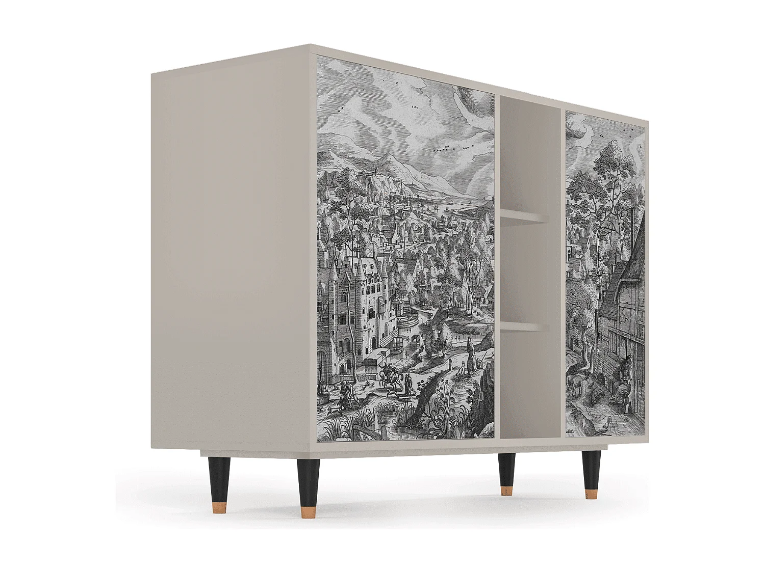Credenza - 125x98x48 cm - BS2 - Bird Dropping, Sabbia
