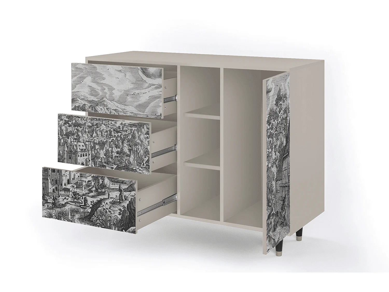 Credenza - 125x98x48 cm - BS2 - Bird Dropping, Sabbia