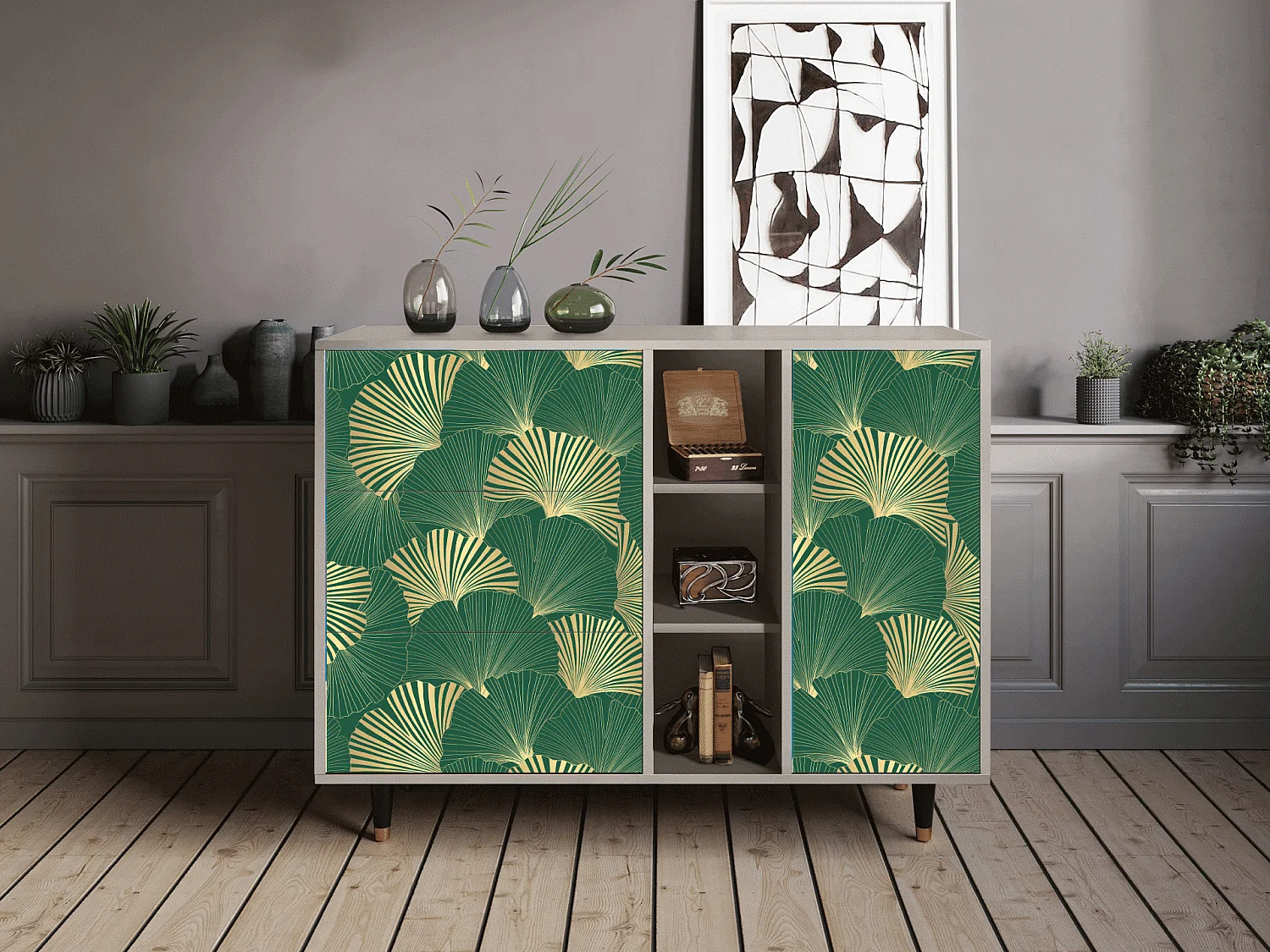 Credenza - 125x98x48 cm - BS2 - Gold Ginkgo, Sabbia